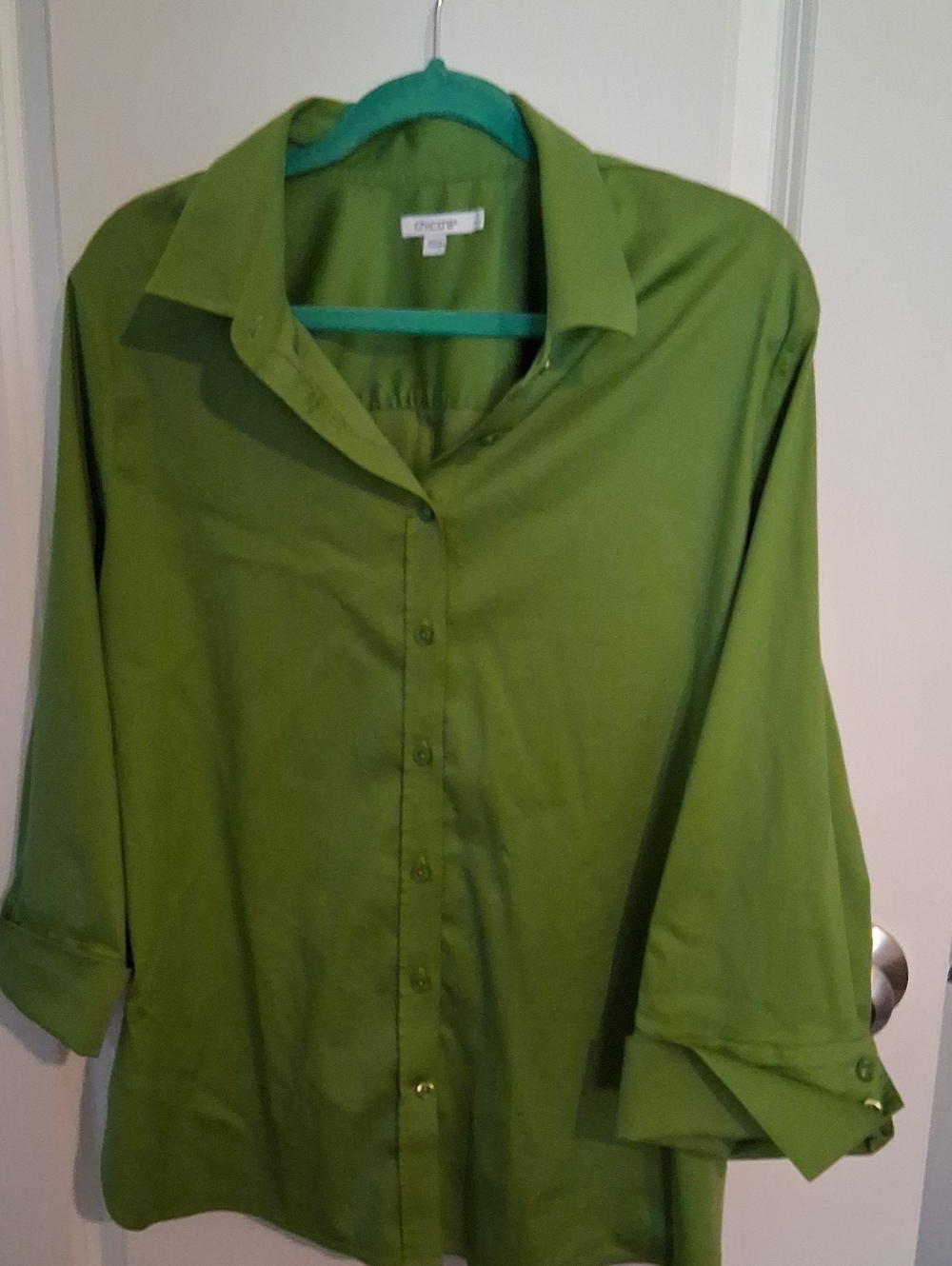 Chico's Olive Green Button-Front Shirt